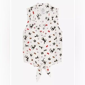 Hot Topic Studio Ghibli Kiki's Delivery Service Jiji Tie-Front Woven Tank Large